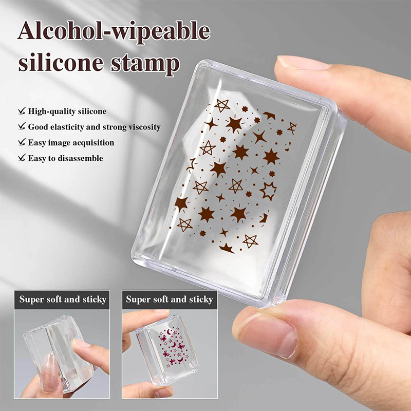Nail Art Stamping Kit - ชุดอุปกรณ์ปั๊มลายเล็บ แผ่นลายเล็บแบบฝรั่งเศส พร้อมสติกเกอร์ลายเล็บ ที่ปั๊มลายเล็บ ที่ขูดลายเล็บ อุปกรณ์เสริม