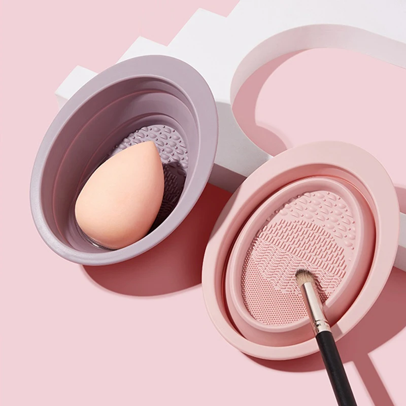Beauty Makeup Brushes - แปรงแต่งหน้าซิลิโคน ชามทำความสะอาด แปรงแต่งหน้า แปรงทำความสะอาดเครื่องสำอาง แปรงแต่งหน้า แผ่นทำความสะอาดแปรงแต่งหน้า
