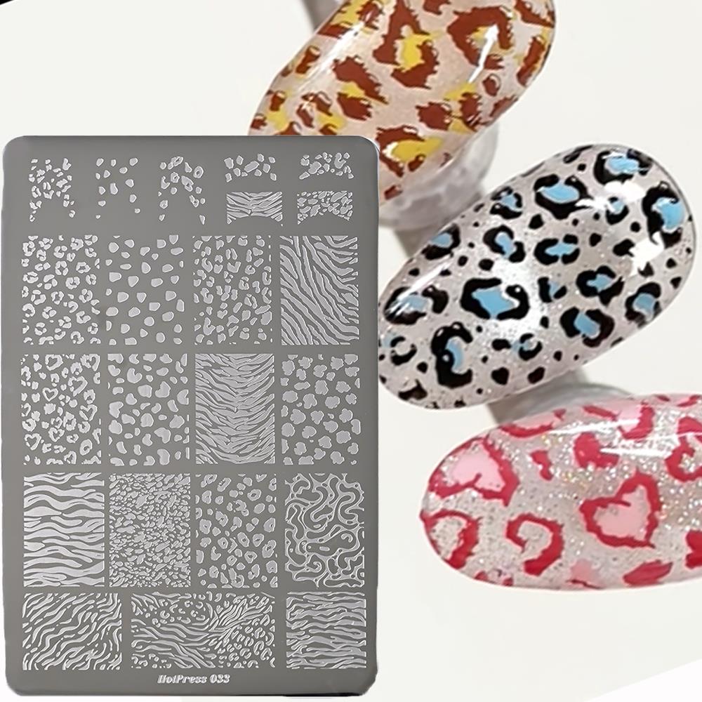 Nail Art Stamping Kit - แผ่นปั๊มลายเล็บลายเสือดาวสุดเซ็กซี่ 1 ชิ้น ลายหนังสัตว์ ขนาด 14.5x9.5