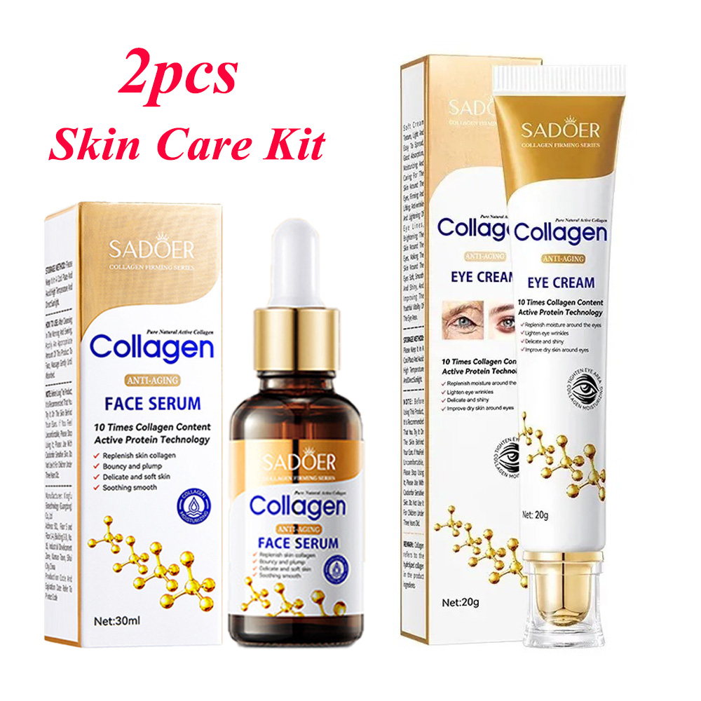 Anti-Aging Face Cream - SADOER Collagen Skin Care ชุดต่อต้านริ้วรอยเซรั่มสําหรับ Face