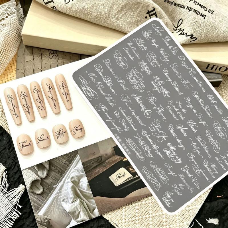 Nail Art Stamping Kit - แผ่นปั๊มลายตัวอักษรภาษาอังกฤษลายดอกไม้พิเศษใหม่ แผ่นสแตนเลสสำหรับออกแบบเล็บ แม่แบบลายศิลปะสำหรับตกแต่งเล็บ
