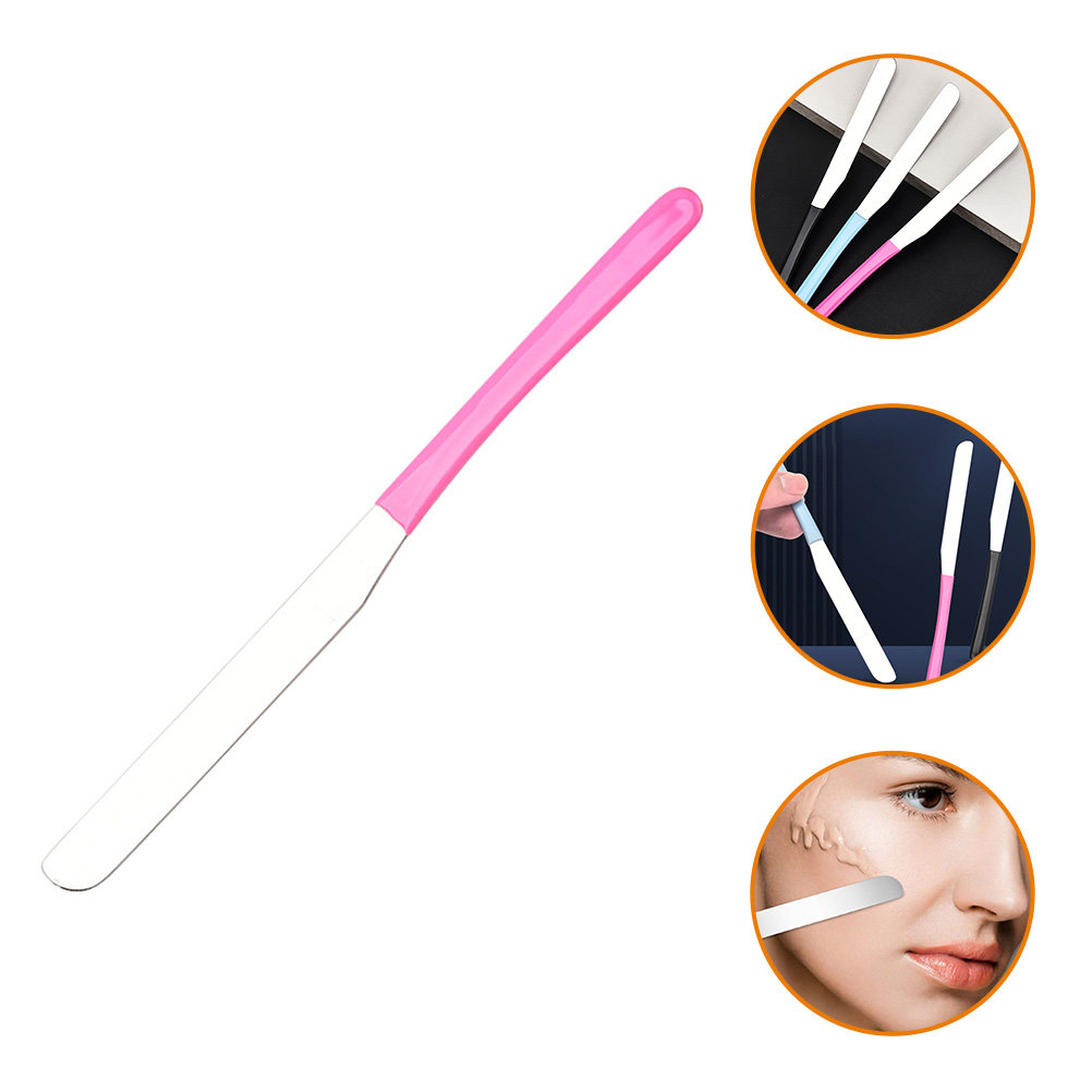 Beauty Makeup Tools - ไม้พายผสมเครื่องสำอางสแตนเลส ด้ามยาว อุปกรณ์ผสมรองพื้น เครื่องมือผสมความงาม