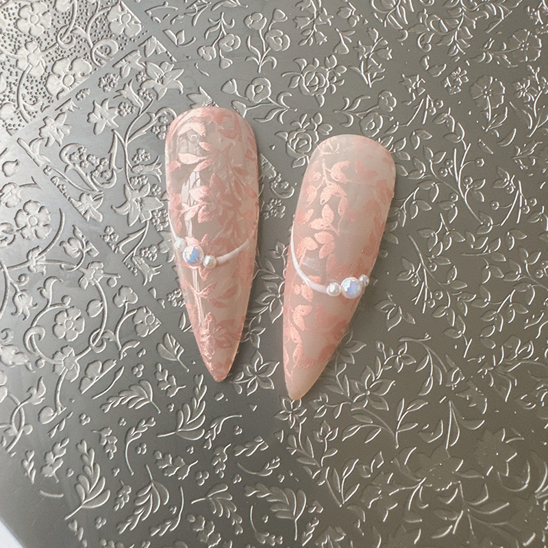 Nail Art Stamping Kit - XMQ แผ่นปั๊มเล็บ ดอกไม้อุณหภูมิ ใบภาพ