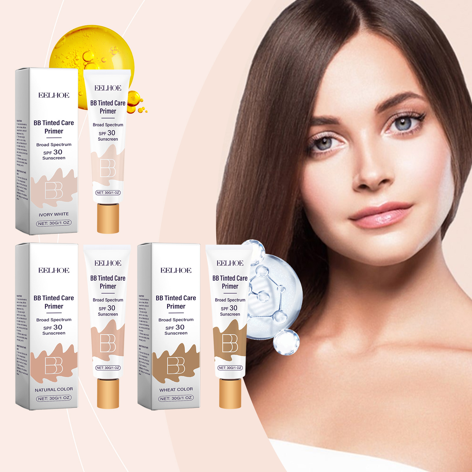 Bb Cream Tinted - บีบีครีมปกป้องผิว - ปกปิดจุดด่างดำบนใบหน้า ให้ความชุ่มชื้น ปกป้องผิวทุกวัน มอยส์เจอร์ไรเซอร์เนื้อบางเบา