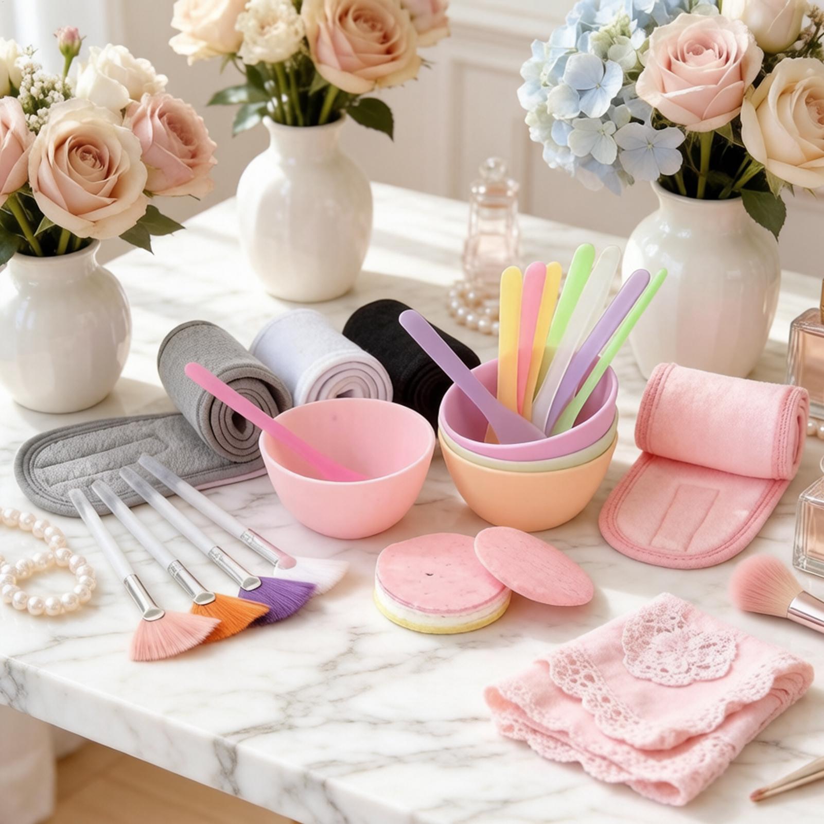 Beauty Makeup Brushes - แปรงซิลิโคนแบบใช้ซ้ำได้ 37 ชิ้น สำหรับทาหน้า ใช้ได้ที่บ้าน ร้านเสริมสวย