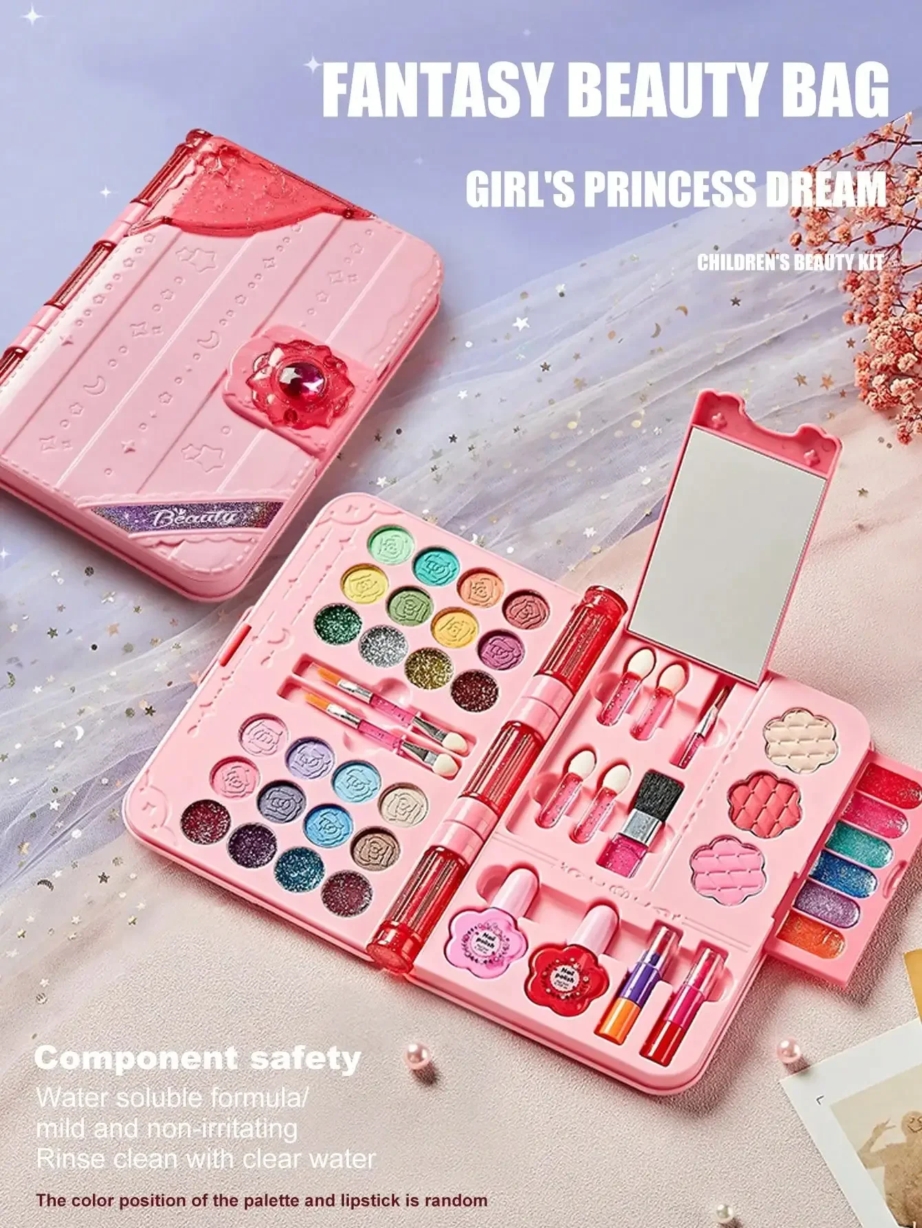 Beauty Real Makeup - ชุดเครื่องสำอางเด็กแบบล้างออกได้ ของขวัญวันเด็ก 2026 ที่ดีที่สุดสำหรับเด็กผู้หญิง - ชุดของเล่นเครื่องสำอางจริงพร้อมกระจก