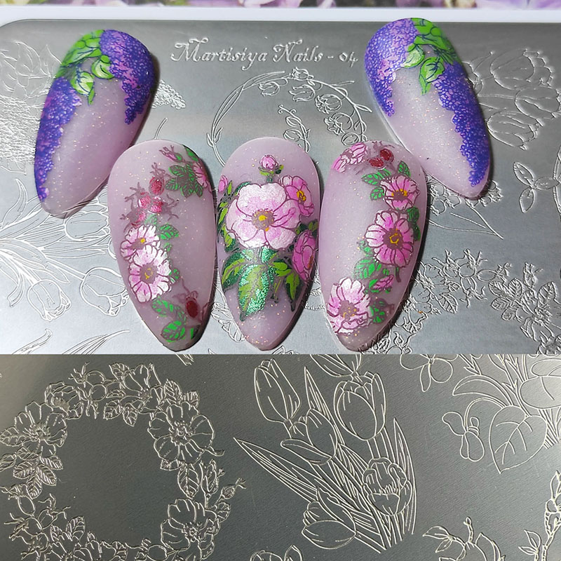 XMQ แผ่นปั๊มเล็บ เทมเพลตดอกไม้ - Nail Art Stamping Kit บทวิจารณ์และราคา