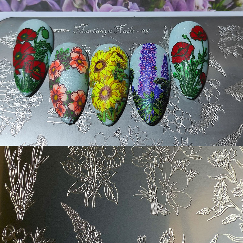 XMQ แผ่นปั๊มเล็บ เทมเพลตดอกไม้ - Nail Art Stamping Kit บทวิจารณ์และราคา