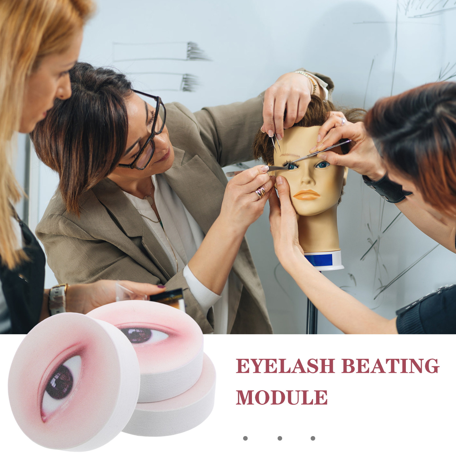 แผ่นฝึกต่อขนตา 3 ชิ้น สีดำ ชุด - Eyelash Extension บทวิจารณ์และราคา