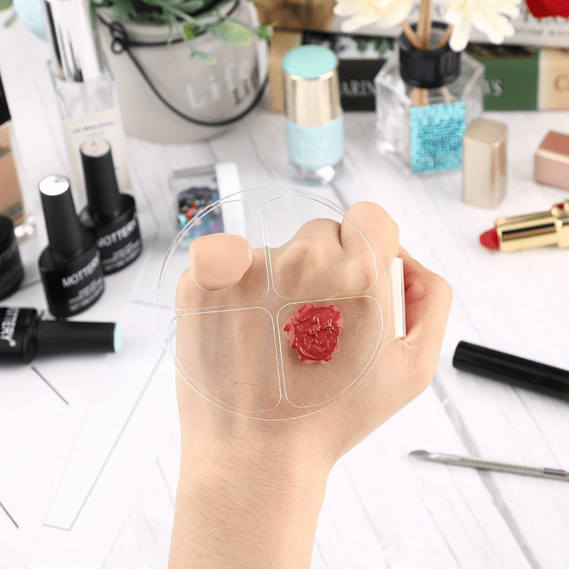 แผ่นผสมสีอะคริลิคทรงกลมสี่ช่อง - Beauty Makeup Tools บทวิจารณ์และราคา