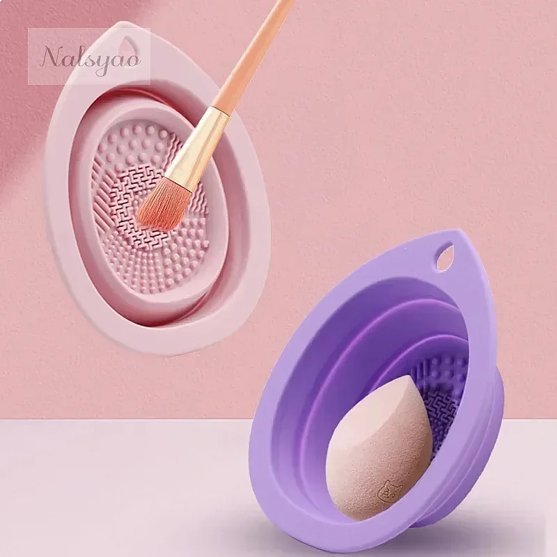 กล่องซิลิโคนพับได้สำหรับทำความ - Beauty Makeup Brushes บทวิจารณ์และราคา